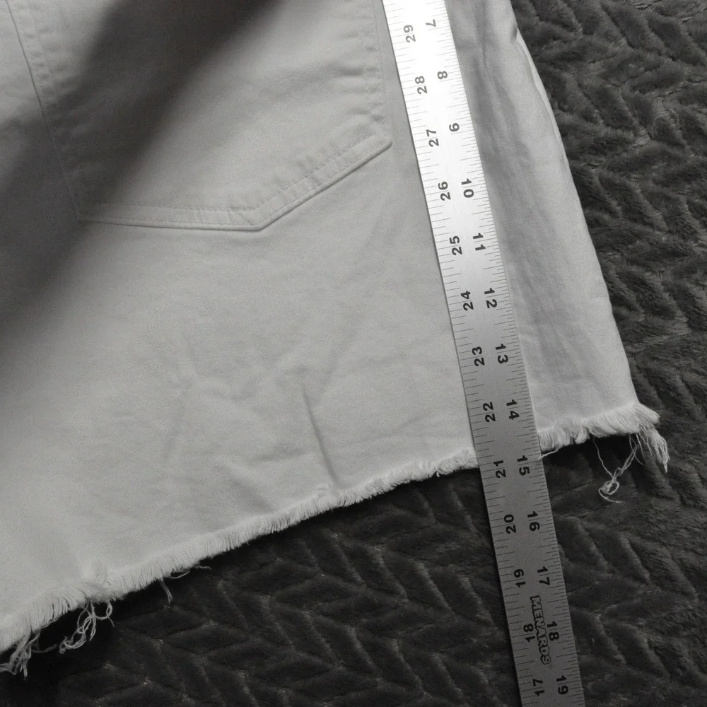 Kut‎ from the Kloth Jane Long Shorts 18 White Excellent High Rise Raw Hem (1826)